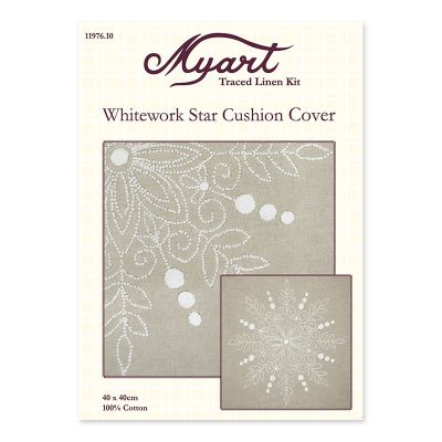 WHITEWORK STAR CUSHION