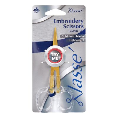 KLASSE SCISSORS EMBROIDERY 5IN TRANSPARENT HANDLES