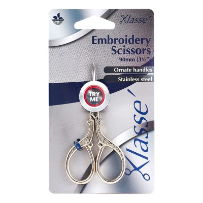 KLASSE SCISSORS EMBROIDERY STRAIGHT 3.5IN GOLD HAN