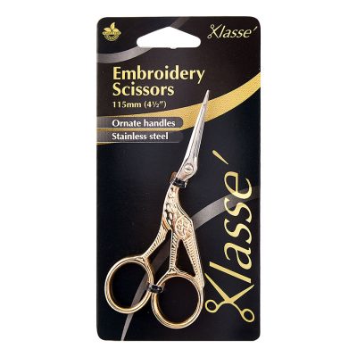 KLASSE SCISSORS EMBROIDERY 4.5IN STORK GOLD
