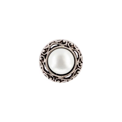 HEMLINE BUTTONS PEARL BUTTON W. SILVER EDGE/34