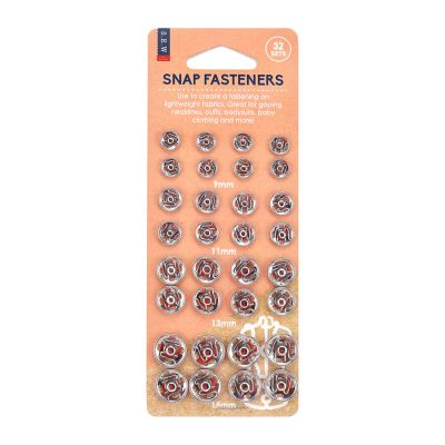 S.E.W. SNAP FASTENER ASST SIZES NICKLE