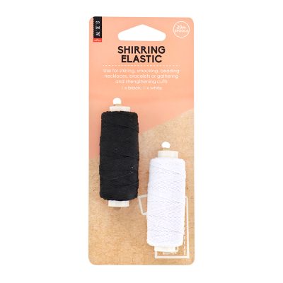 S.E.W. ELASTIC SHIRRING - 2PK 40MTRS