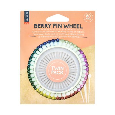 S.E.W. PINS COLOURED HEAD QTY 40 2 PER CARD