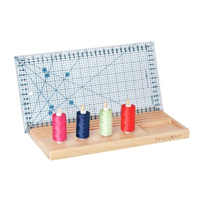 MILWARD RULER RACK WITH STORAGE 6 SLOTS BEECH