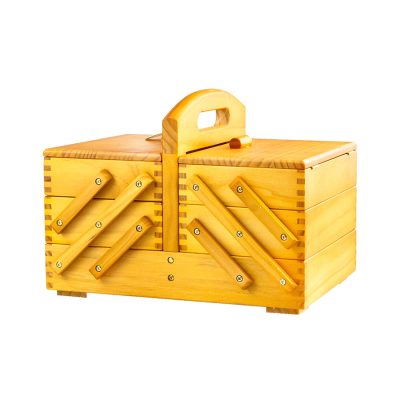 MILWARD SEWING BOX CANTILEVER PINE