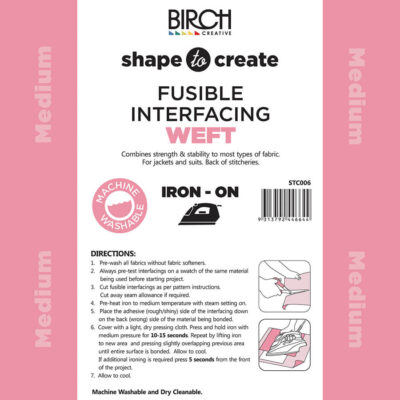 SHAPE TO CREATE I/FACING WEFT I/O MEDIUM