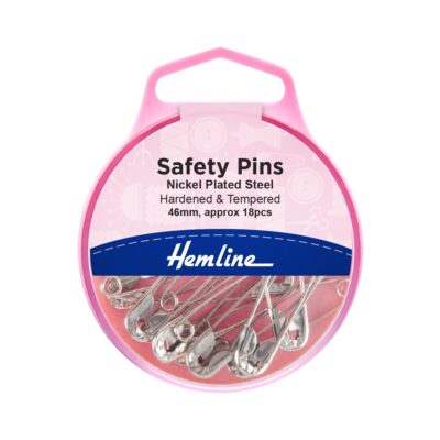 HEMLINE HANGSELL PINS SAFETY NICKLE 46MM 18PACK