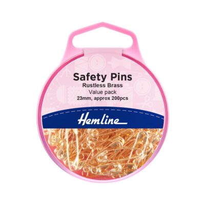 HEMLINE HANGSELL PINS SAFETY BRASS 23MM 200PACK SI