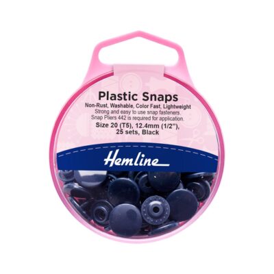 HEMLINE KAM SNAP 12.4MM X 25 BLACK