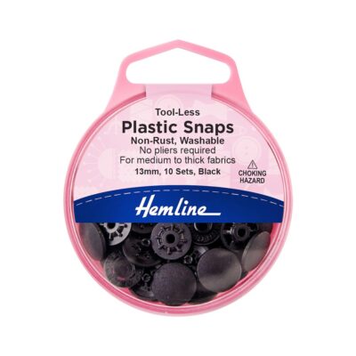HEMLINE HANGSELL TOOL LESS PLASTIC SNAP - BLACK 13