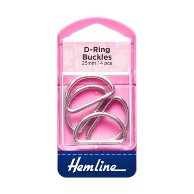 HEMLINE BUCKLE D RINGS 25MM 4PCS NICKLE