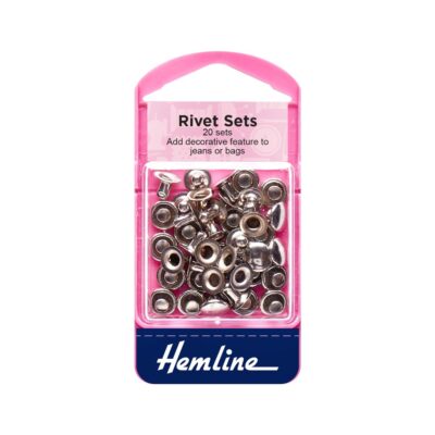 HEMLINE HANGSELL RIVET KIT 7MM 20 SETS NICKLE