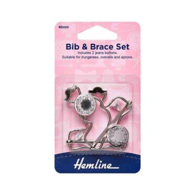 HEMLINE BIB AND BRACE SET 40MM 1 PAIR NICKLE