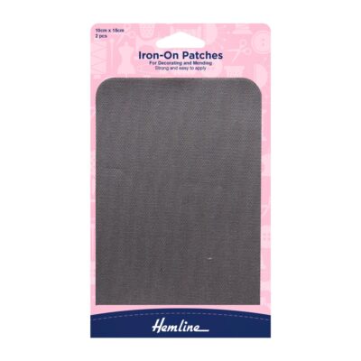 HEMLINE HANGSELL PATCHES IRON ON 2 PCS LIGHT GREY