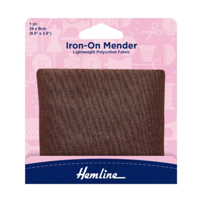 HEMLINE HANGSELL PATCH MENDER IRON-ON 1PCE BROWN