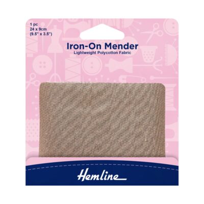 HEMLINE HANGSELL PATCH MENDER IRON-ON 1PCE FAWN