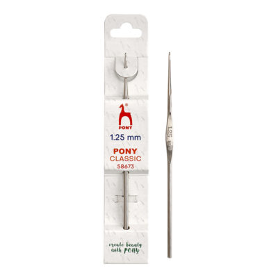 PONY CROCHET HOOK CLASSIC - 12CM X 1.25MM STEEL