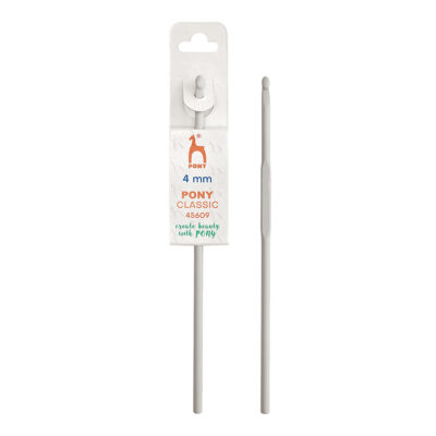 PONY CROCHET HOOK CLASSIC - 15CM X 4MM ALUMINIUM