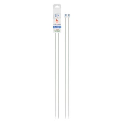 PONY STRAIGHT PAIR OF NEEDLES WITH ENDS 35CM