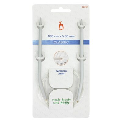 PONY CIRCULAR NEEDLES 100CM X 5.5MM ALUMINIUM