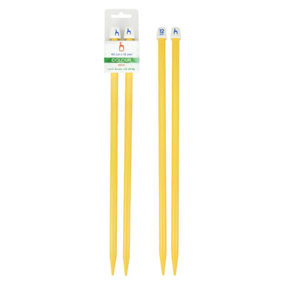 PONY STRAIGHT PAIR OF NEEDLE WITH ENDS COLOUR