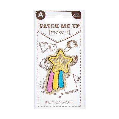 MOTIF IRON ON SHOOTING STAR 3PK
