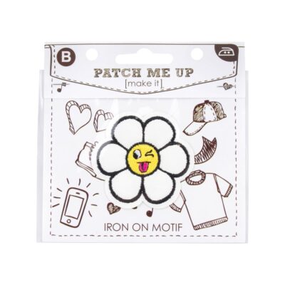 MOTIF IRON ON FLOWER FACE 3PK