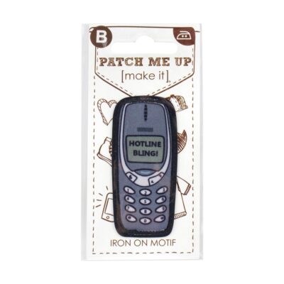 MOTIF IRON ON RETRO MOBILE PHONE 3PK