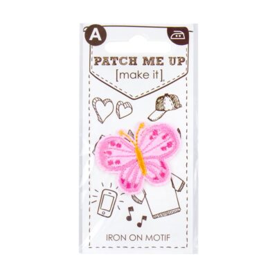 MOTIF IRON ON BUTTERLY PINK 3PK