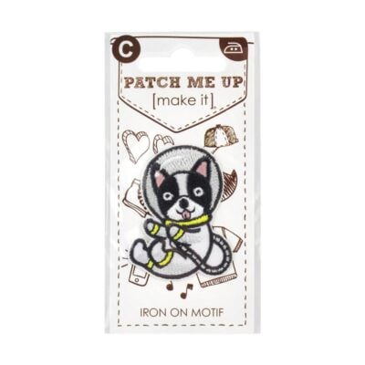 MOTIF IRON-ON SPACE DOG 3PK
