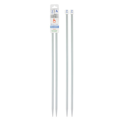 PONY STRAIGHT PAIR OF NEEDLES WITH ENDS 35CM X 7MM