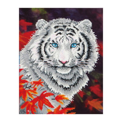 DIAMOND DOTZ WHITE TIGER IN AUTUMN 35.5 X 45.72CM