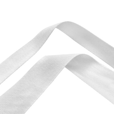 UNI TRIM TAPE HERRINGBONE COTTON 12MM WHITE