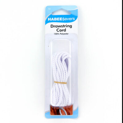 UNI TRIM CORD DRAWSTRING POLYESTER 3M WHITE