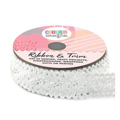 COLOURME COTTON LACE RIBBON 18MMX5M