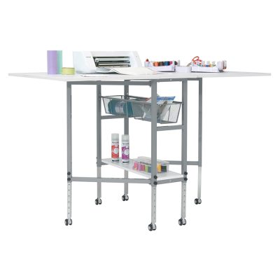 SEW READY CUTTING TABLE W/GRID SILVER/WHITE
