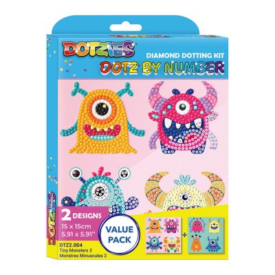 DIAMOND DOTZ 15CM X 15CM - TINY MONSTERS 2