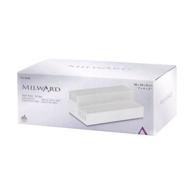 MILWARD RULER RACK, 10 SLOTS PINE WOOD WHITE