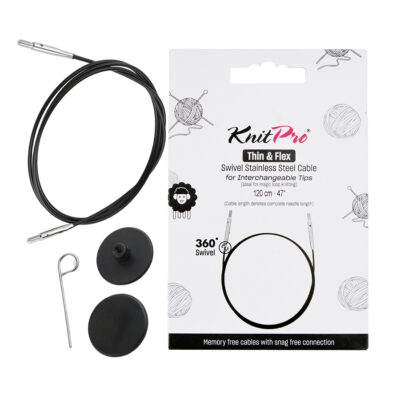 KNITPRO CABLE THIN & FLEX NYLON - 20CM TO MAKE40CM
