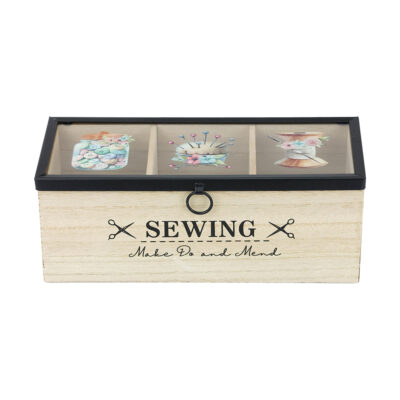 TRIMITS WOODEN SEWING BOX 240 X 100 X 90MM - 014