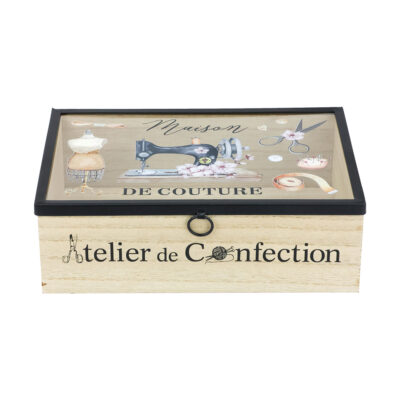 TRIMITS WOODEN SEWING BOX 250 X 170 X 80MM - 016
